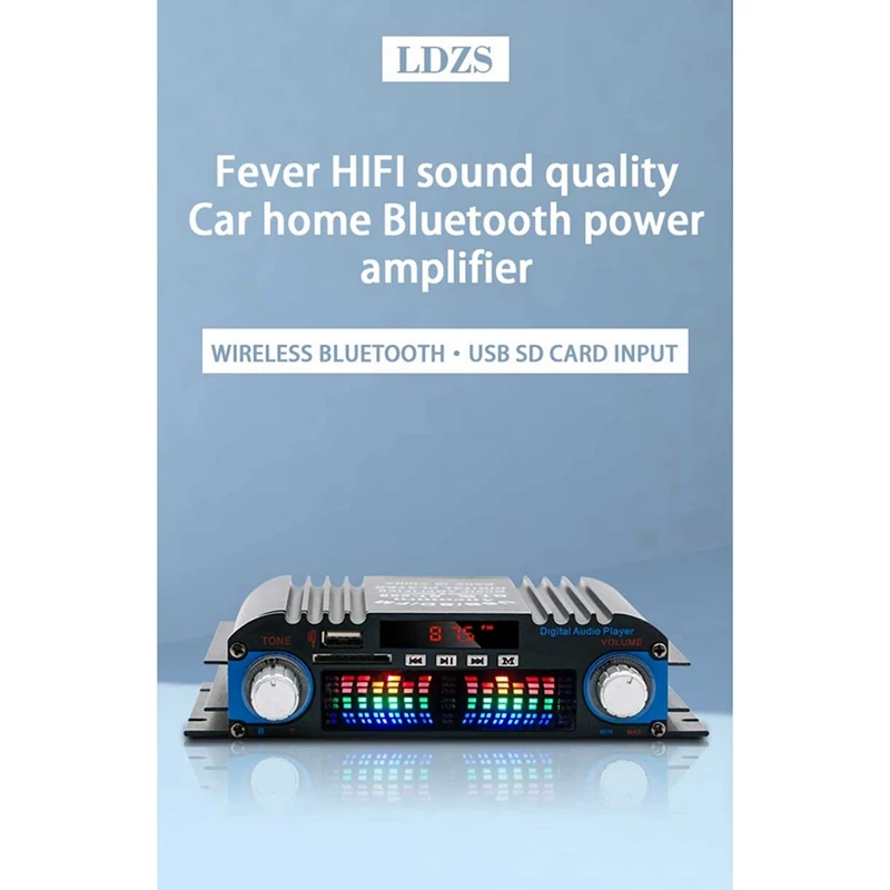 LDZS 12V Fever Hifi Audio High-Power Mini Small Amplifier For Home Car Bluetooth Amplifier (Adapter Included) Easy To Use