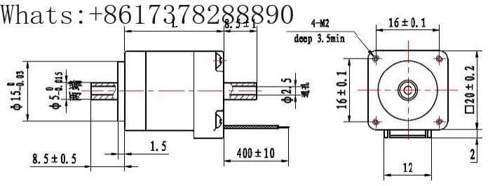 20 double output shaft/single output shaft/hollow shaft stepper motor/motor for SMT machine/8HY0001-7SK