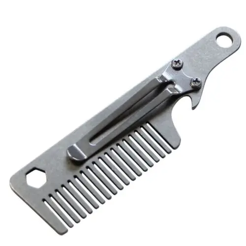 

Titanium Alloy Multi Tools Pocket Comb Portable Outdoor Keychain Hair Care EDC Tool