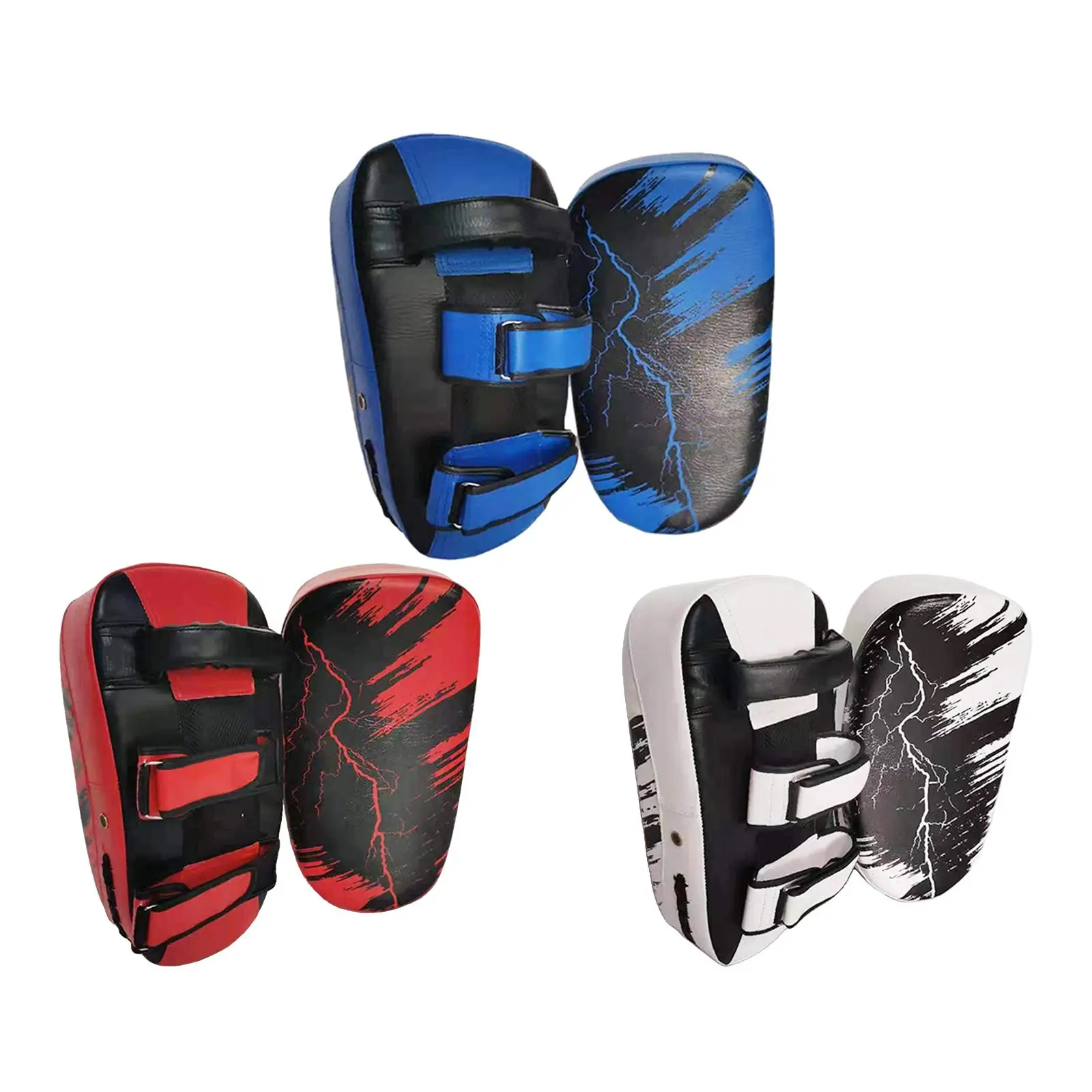 Boxing Pads Curved Focus , Kicking Strike Leather Training Pads, Adjustable Strap Ventilated, MMA Kickboxing Punching Pad