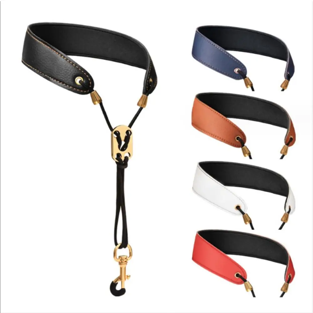 Durability PU Leather Sax Neck Strap For Adult Children Portable Saxophone Neck Hanging Belt Adjustable Sax Harness