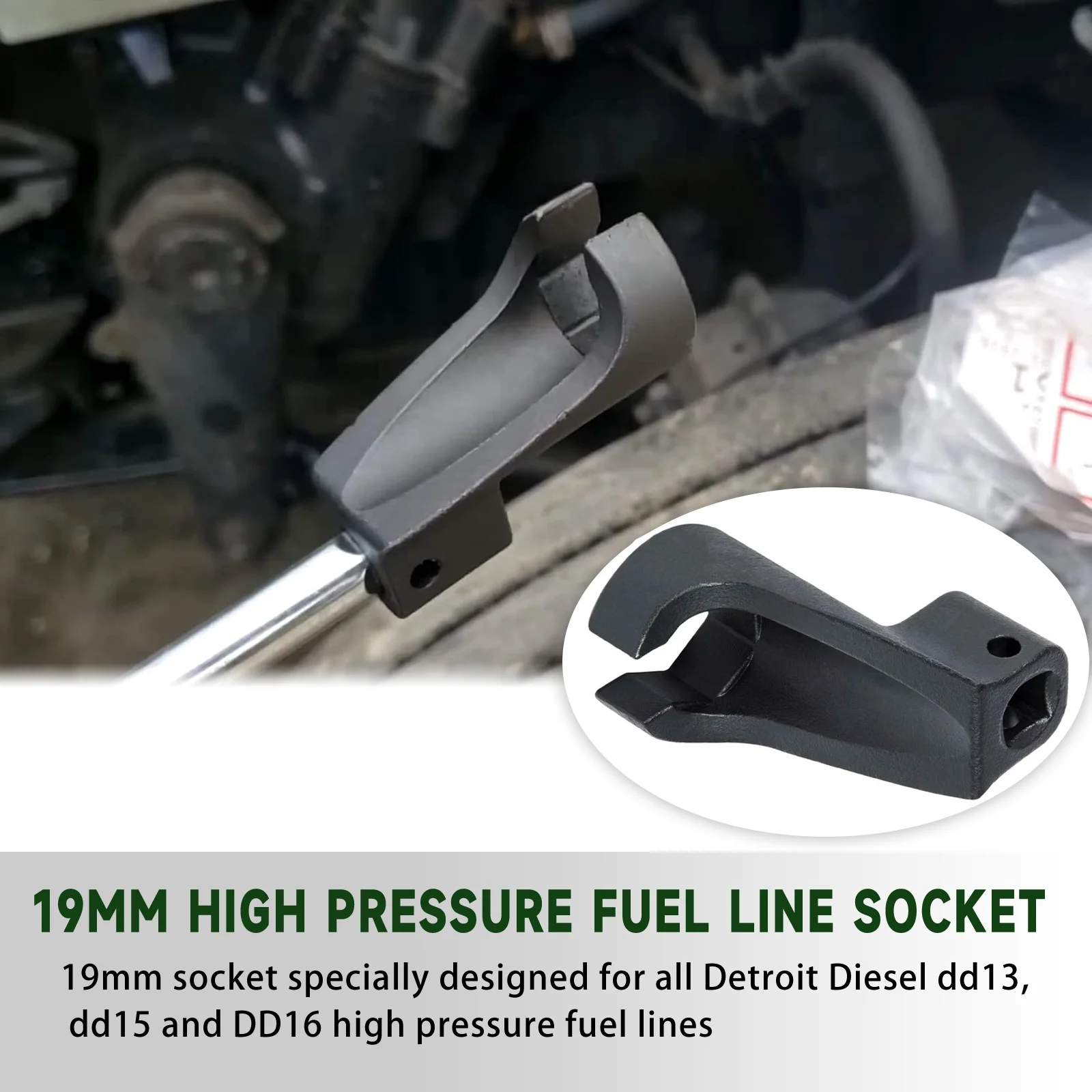 19MM High Pressure Fuel Injector Line Socket for Detroit DD13 DD15 DD16 Diesel Engines Spanner Socket Tool for Fuel Line view 5