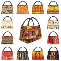 Ethnic National Patterns Insulated Lunch Tote Bag for Women African Art Portable Thermal Cooler Bento Box Outdoor Camping Travel