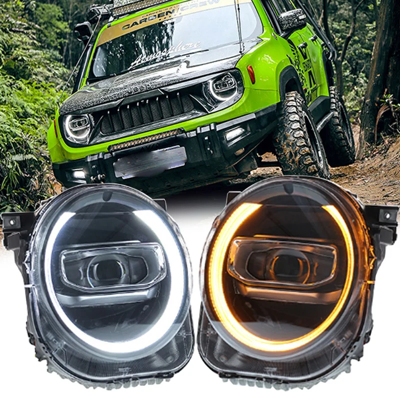 Car Led Headlights For Jeep Renegade 2016 2017 2018 2019 2020 2021 Headlamp Assembly Upgrade Led DRL Front Lights Accessories