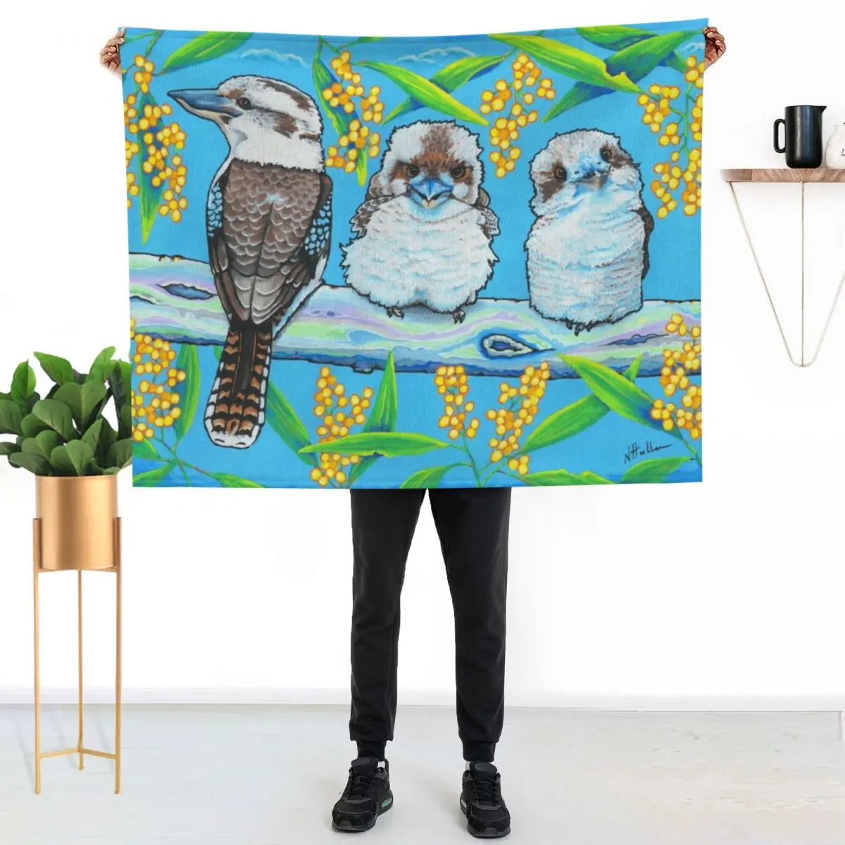 Kindred Kookaburras Throw Blanket blankets and throws Nap cosplay anime Moving valentine gift ideas Custom Blankets