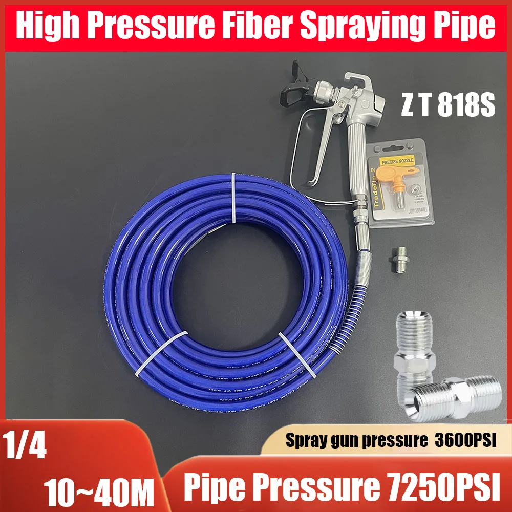 

High Pressure Airless Spray Hose Kit Spray Gun 1/4BSP Double-Layer Fiber Tube 7250PSI, With 517 Tip And Protective Device