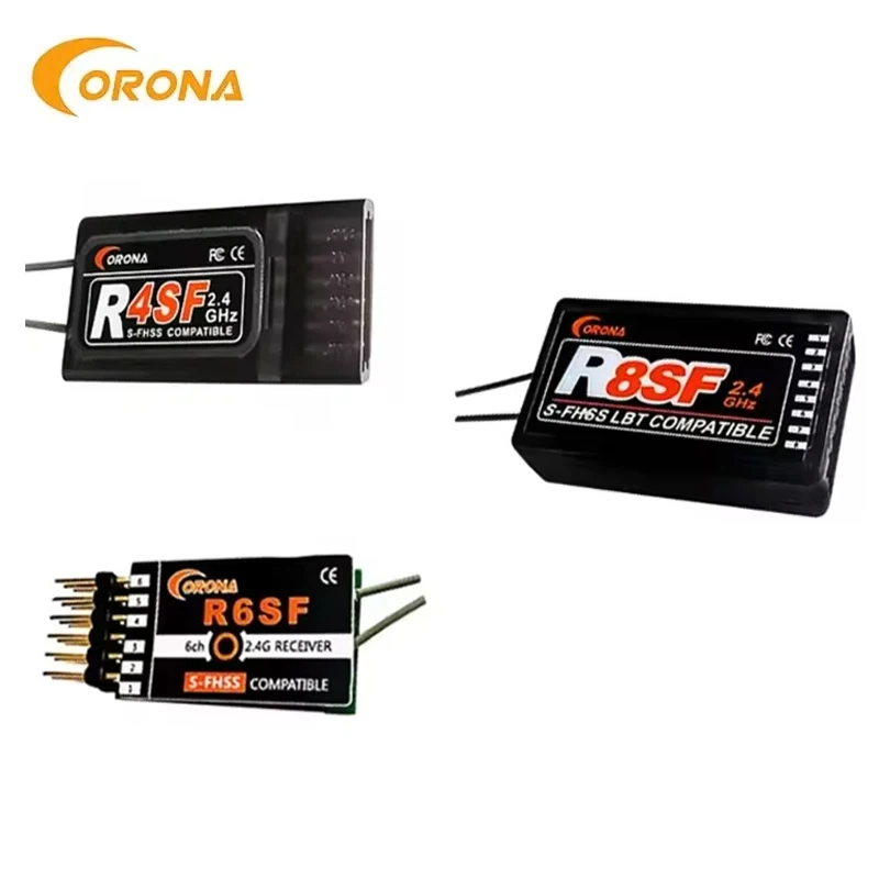 

Corona R4SF R6SF R8SF S-FHSS/FHSS 4ch 6ch 8ch Receiver With Antenna Compatible FUTABA S-FHSS T6J T8J T14SG T18MZ T18SZ