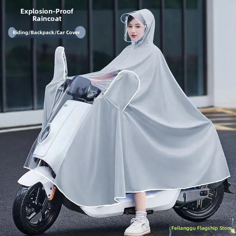 

Thickened Long Vehicle Raincoat for Women Single Person Double Person Motorcycle Riding Rain Poncho Waterproof