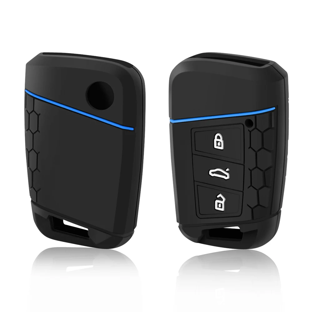 حافظة مفاتيح السيارة غطاء كامل لشركة فولكس فاجن فولكس فاجن جولف 8 MK8 ID.3 ID.4 كوبرا سكودا اوكتافيا سيات ليون MK4 2020-2024 سلسلة مفاتيح أوتوماتيكية #6