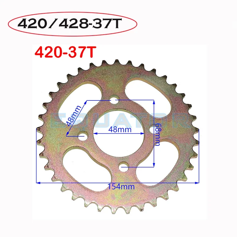 48mm 420 428 - 37T rear chain sprocket Gear wheel plate for 90CC-160cc YCF SDG Thumpstar atv quads Stomp pit dirt bike