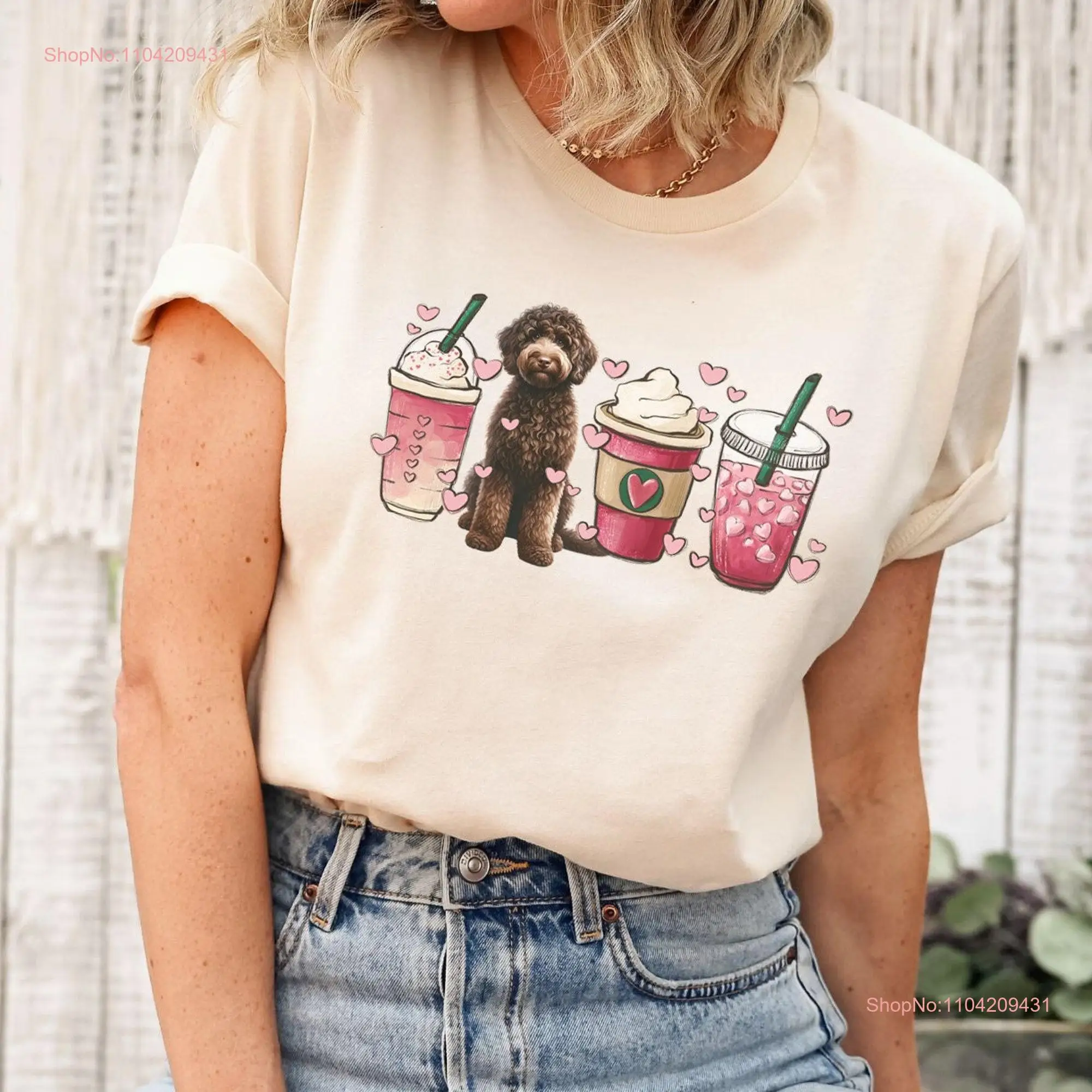 Portuguese Water Dog Mothers Day Dogs GifT T Shirt for Person Portie Coffee Mom Pet People Hers long or short sleeves