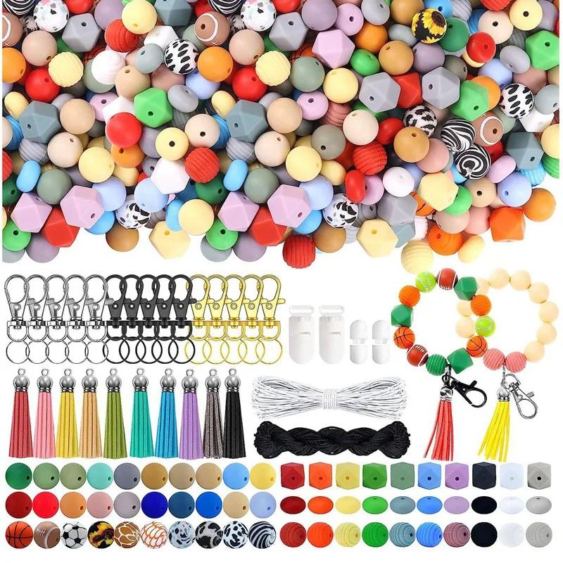 

Silicone Beads Multiple Styles And Shapes Silicone Beads 15MM For Keychain Making Kit