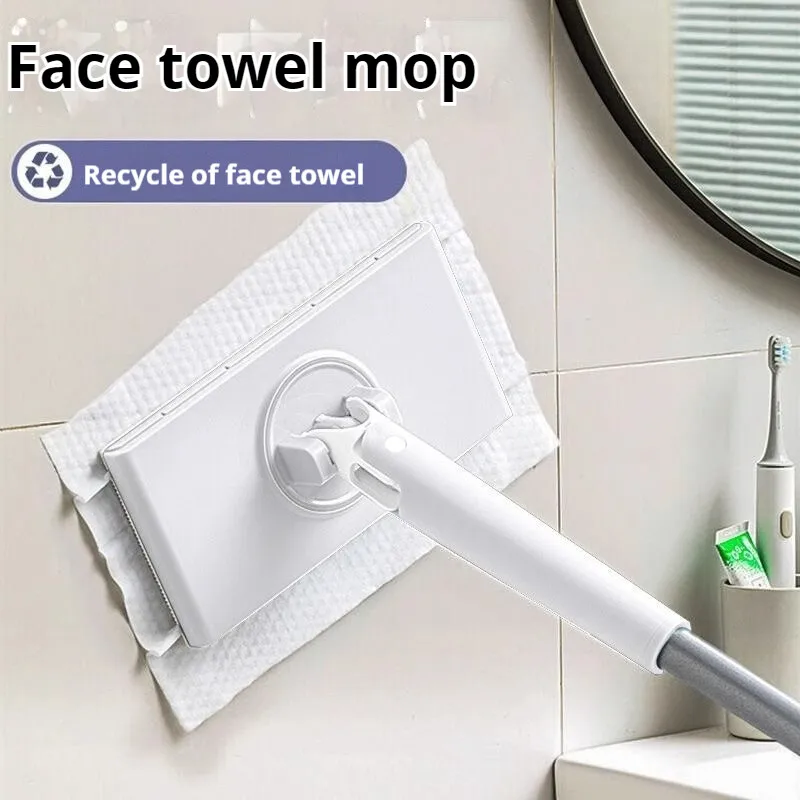 Automatic Face Towel Changing Mini Mop Hands Free Wiper Mop Lazy Mop Floor Cleaners for Bathroom Kitchen Mirrors