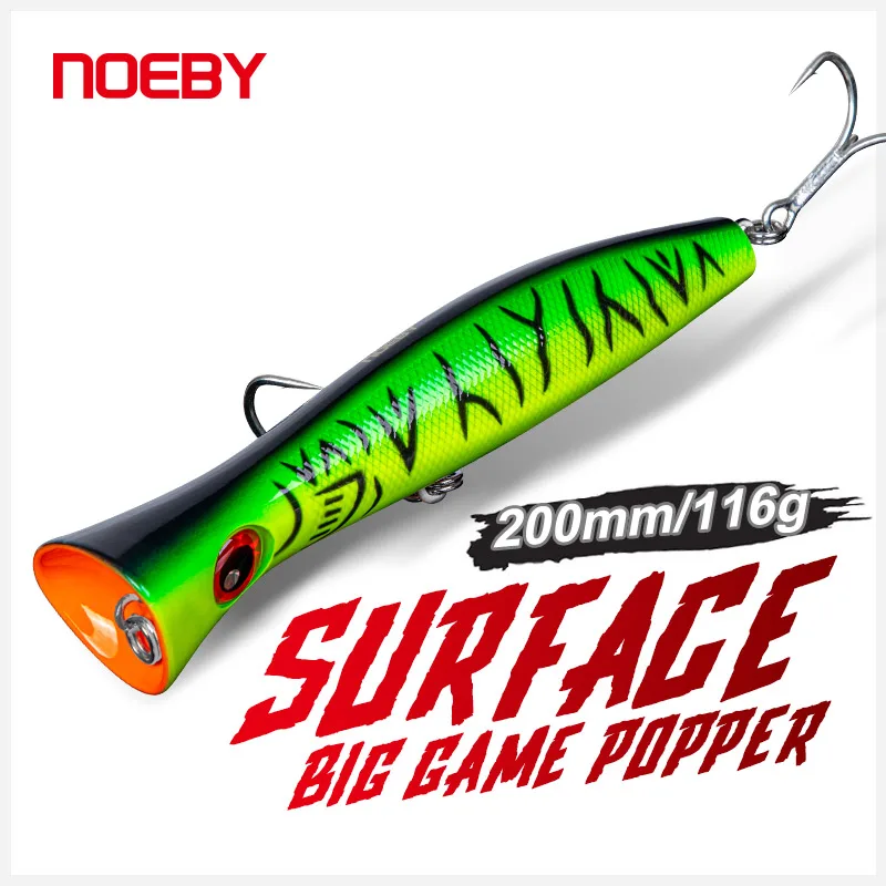 Noeby  200mm 116g  Popper Hard Bait Wobblers Artificial Tuna GT Surface Saltwater Big Game Fishing Tackle Topwater Fishing Lure