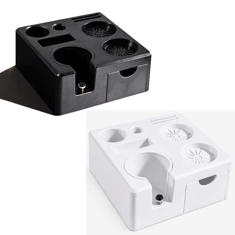 Four-Sided Drawer Coffee Storage Tamper Base ABS Italian Espresso Machine Handle Bracket Drawer-Style Tamper Base 51/53/58 mm