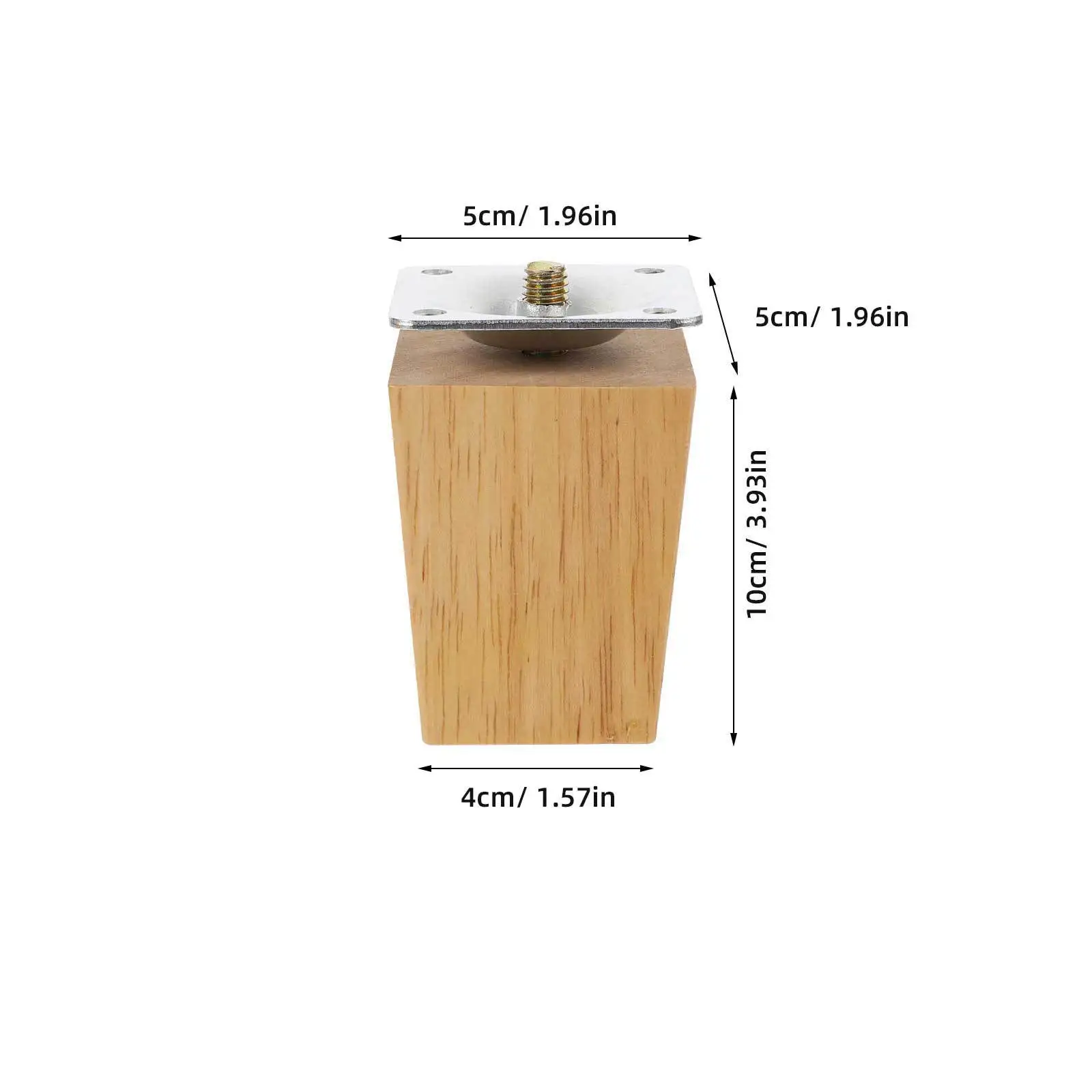 4 Stück Holzmöbelbeine, natürliche Farbe, Massivholzmaterial, Sofa, Bett, Tisch, Stuhl, Stützfüße, höhenverstellbar, Heimdekoration