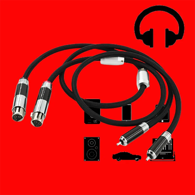 

4N посеребренный кабель-переходник XLR-RCA, экранированный OFC для усилителя/CD-плеера ​