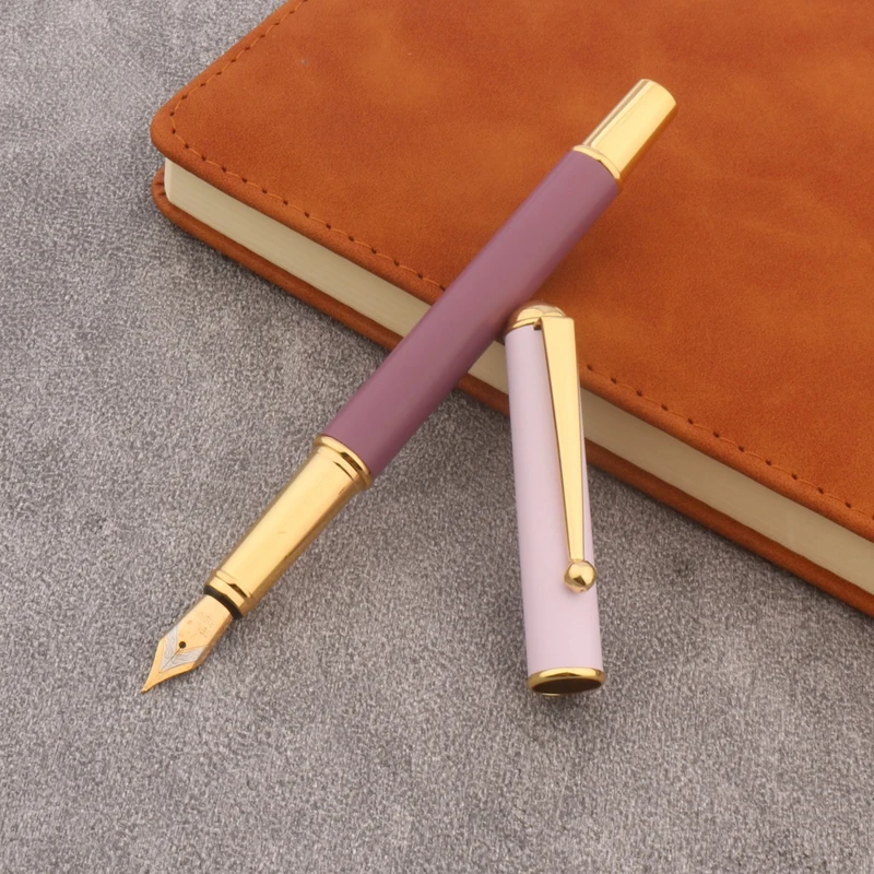 1 قطعة العلامة التجارية الجديدة قلم حبر معدني ماتي الأرجواني القرطاسية مكتب اللوازم المدرسية الكتابة هدية