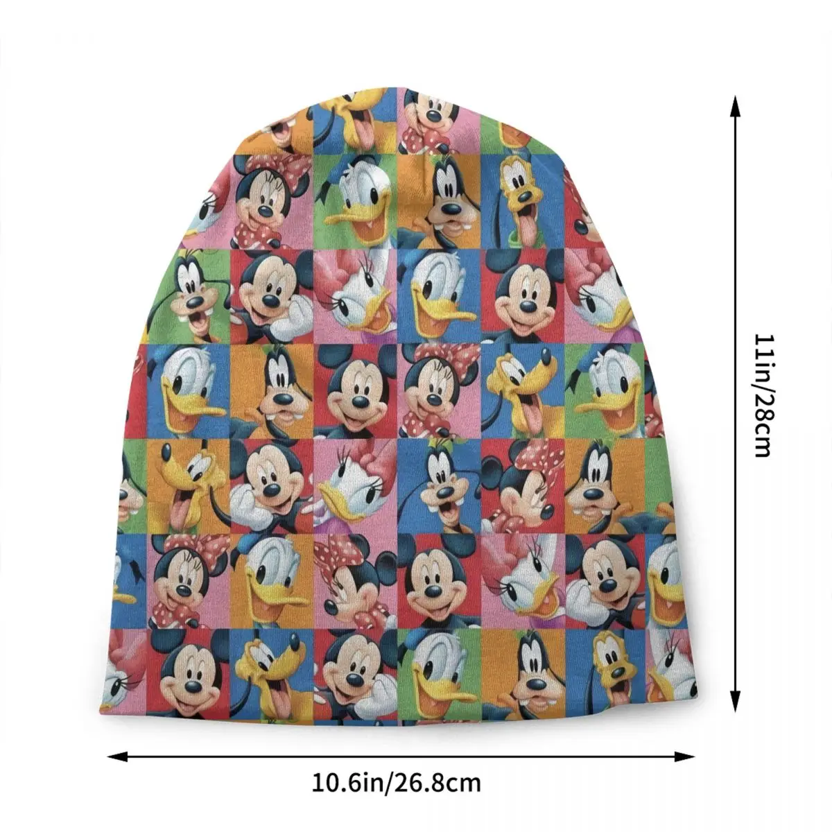 Custom Minnie Mickey Mouse Collage Bonnet Hat Knit Hat Men Women Hip Hop Unisex Warm Winter Beanies Cap