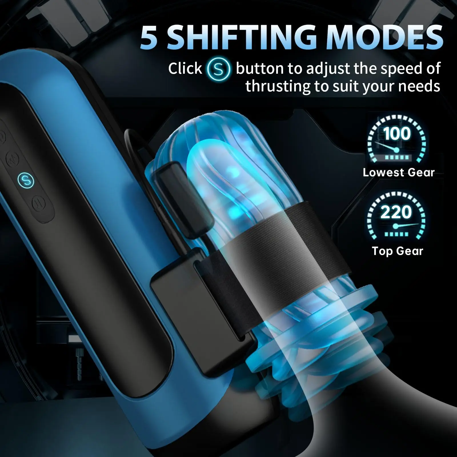 مهبل جيب قابل للتبديل جهاز استمناء ذكر آلي مع 6 أنواع من المكبس و5 أوضاع تغيير السرعة ألعاب جنسية للبالغين #3