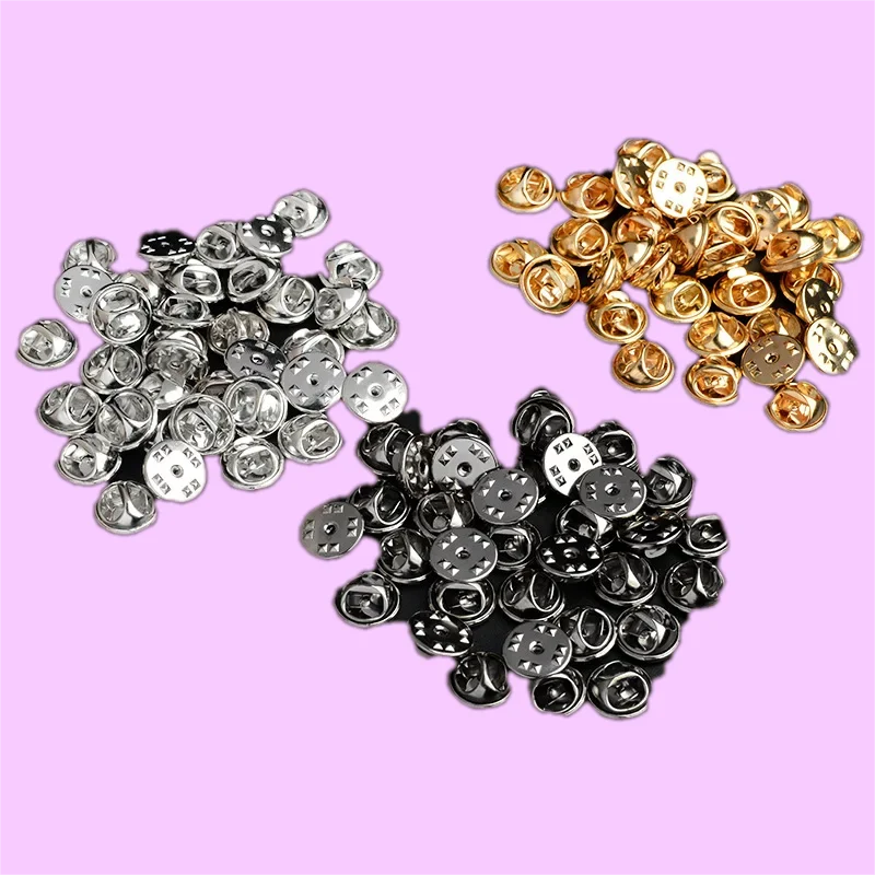 50 PCS Metal Pin Buckle Brooch Button Buttons Suitable for Pin Badge Brooch DIY Pin Cap Button Clothing Accessories Wholesale