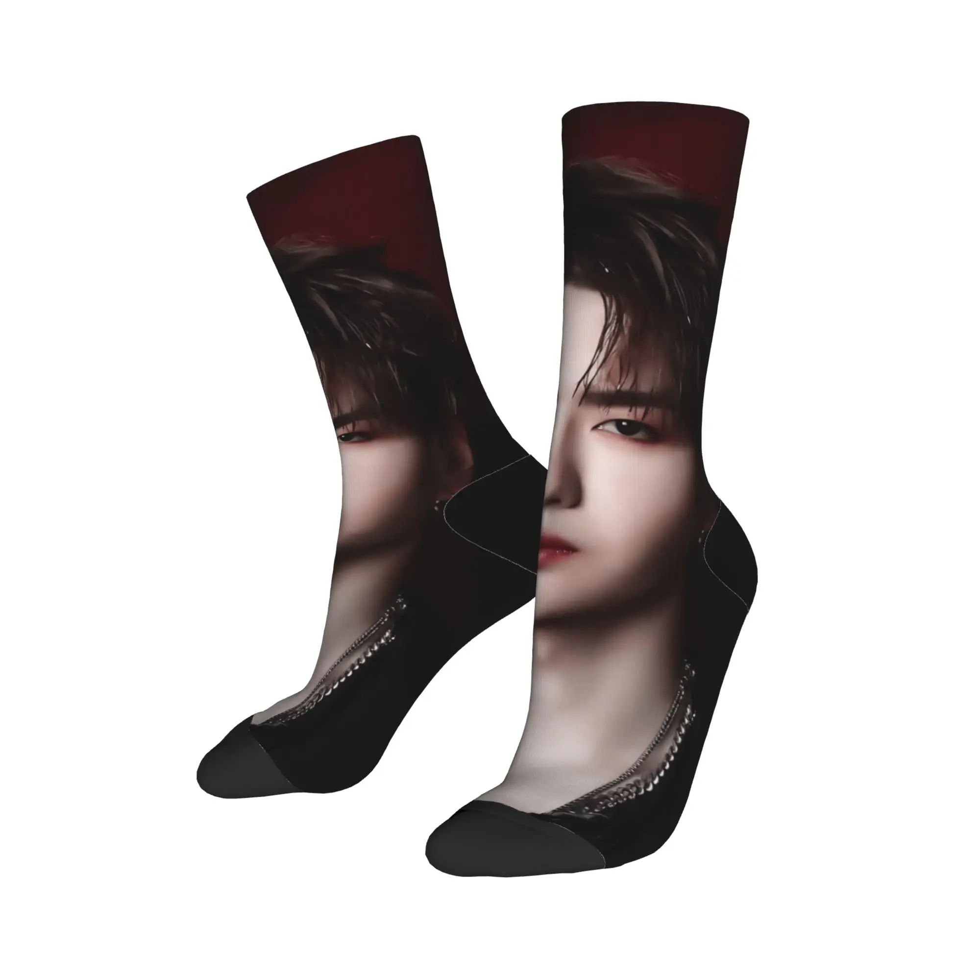 W-wang yibo meias de lazer meias masculinas macias respiráveis primavera esportes ao ar livre impresso meias antiderrapantes presente de aniversário