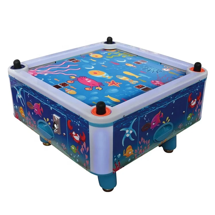 Color Forest Air Hockey Table for Kids Coin Operated, 4 Person Air Hockey Game