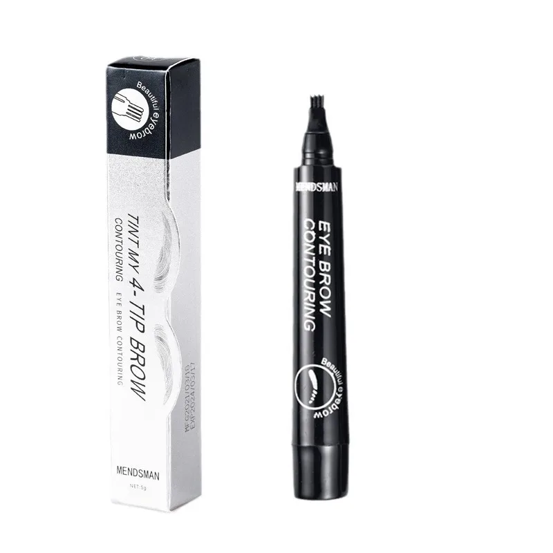 4 Splitted Head Eyebrow Pencil Long Lasting Smudge Proof Waterproof Sweat Resistant High Pigmented Easy Apply Liquid Brow Pen