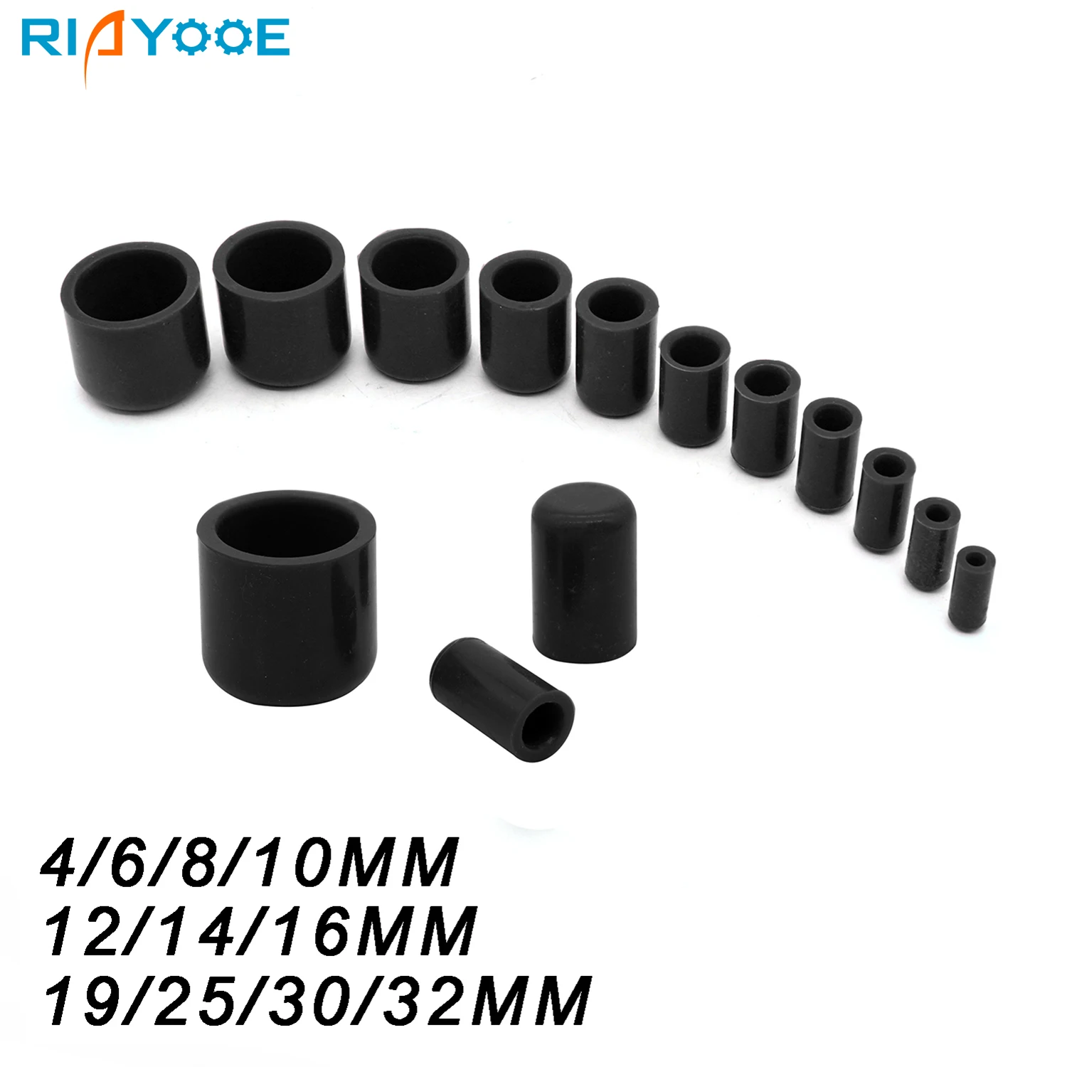 Silicone Tube End Cap Air Intake Vacuum Clamp ID 4-32mm Black For Universal Car Coolant Manifold Hose Silicone Pipe Cover