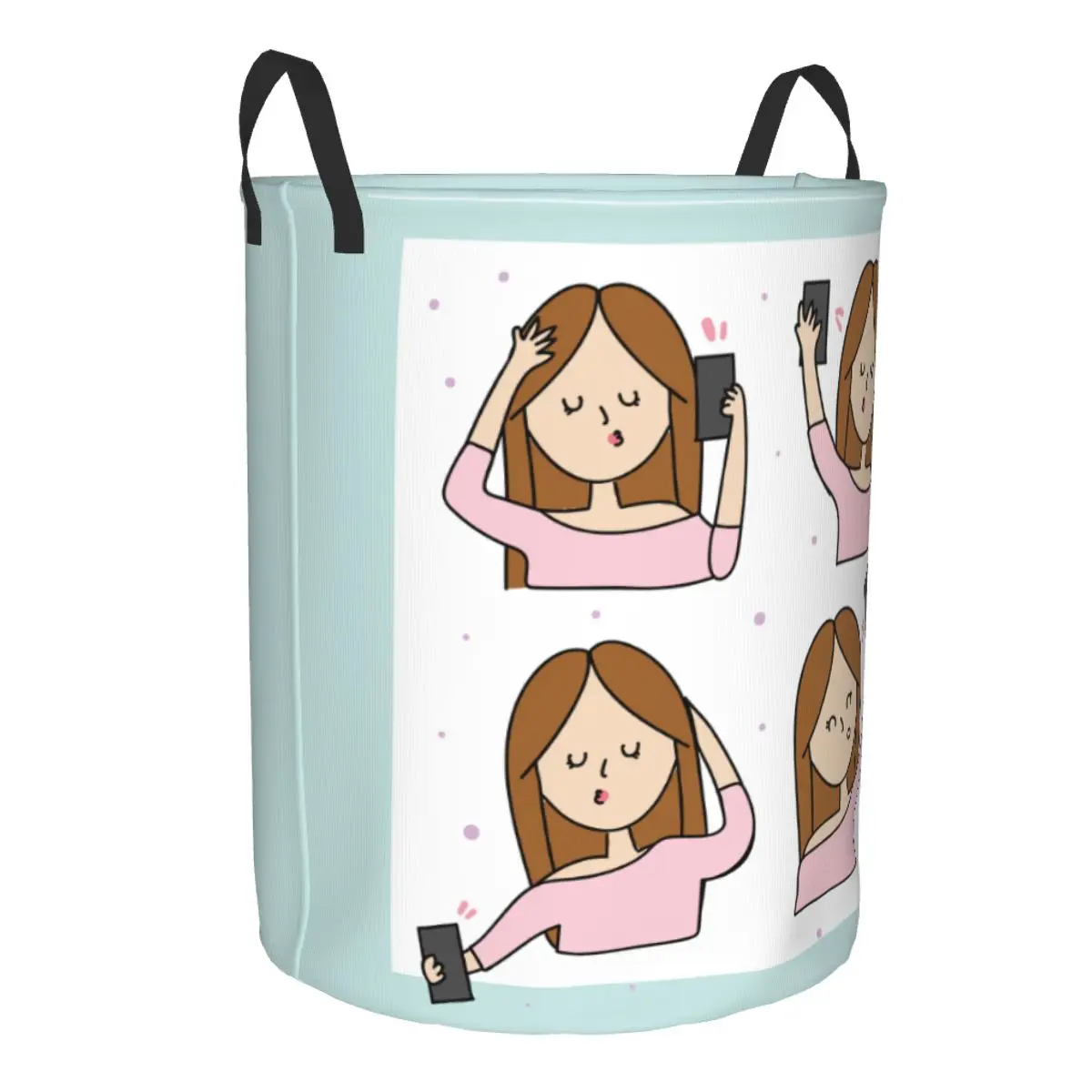 Custom Funny Cartoon Nurse Laundry Basket Collapsible Health Care Nursing Doctors Clothes Hamper for Baby Kids Toys Storage Bin