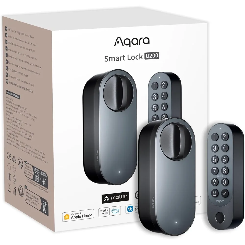 

Smart Lock U200 (Fingerprint Keypad Included), Matter Over Thread, Keyless Entry Door Lock with Apple Home Key