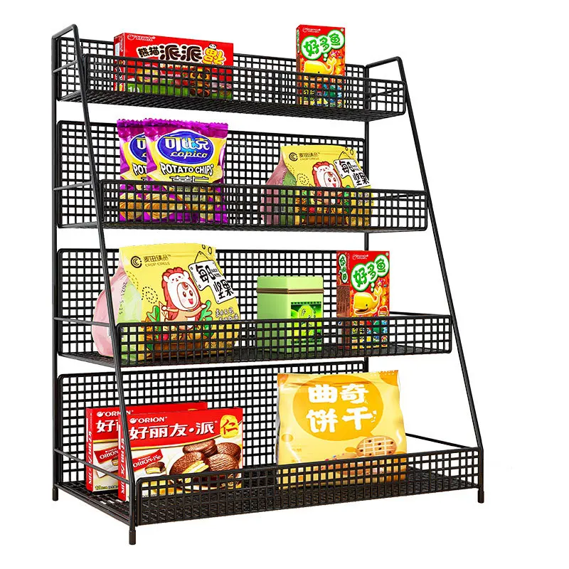 Carbon Steel Multi-Layer Snack Display Stand Kitchen Counter Top Storage Rack Small Food Item Organizer Kitchen Storage Shelf