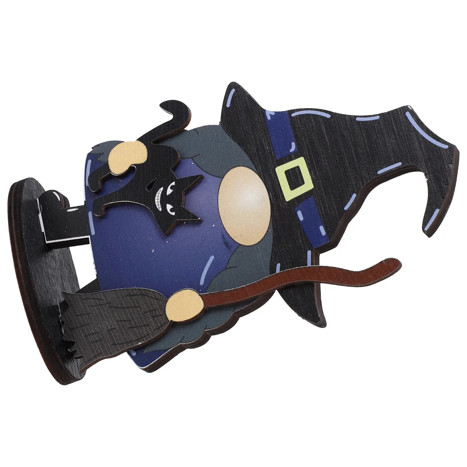 

Wooden Gnome Table Sign Halloween Decoration Centerpiece Lightweight Stable Flat Bottom Desktop Ornament Craft For Party Home