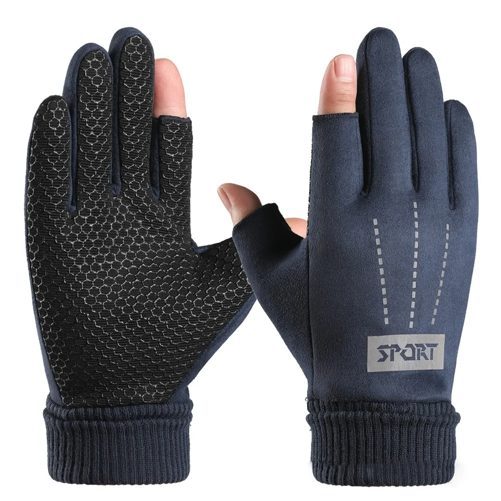 

Elastic Keep Warm Suede Gloves Windproof Thicken Winter Warm Gloves Touchscreen Korean Style Full Finger Mittens Riding