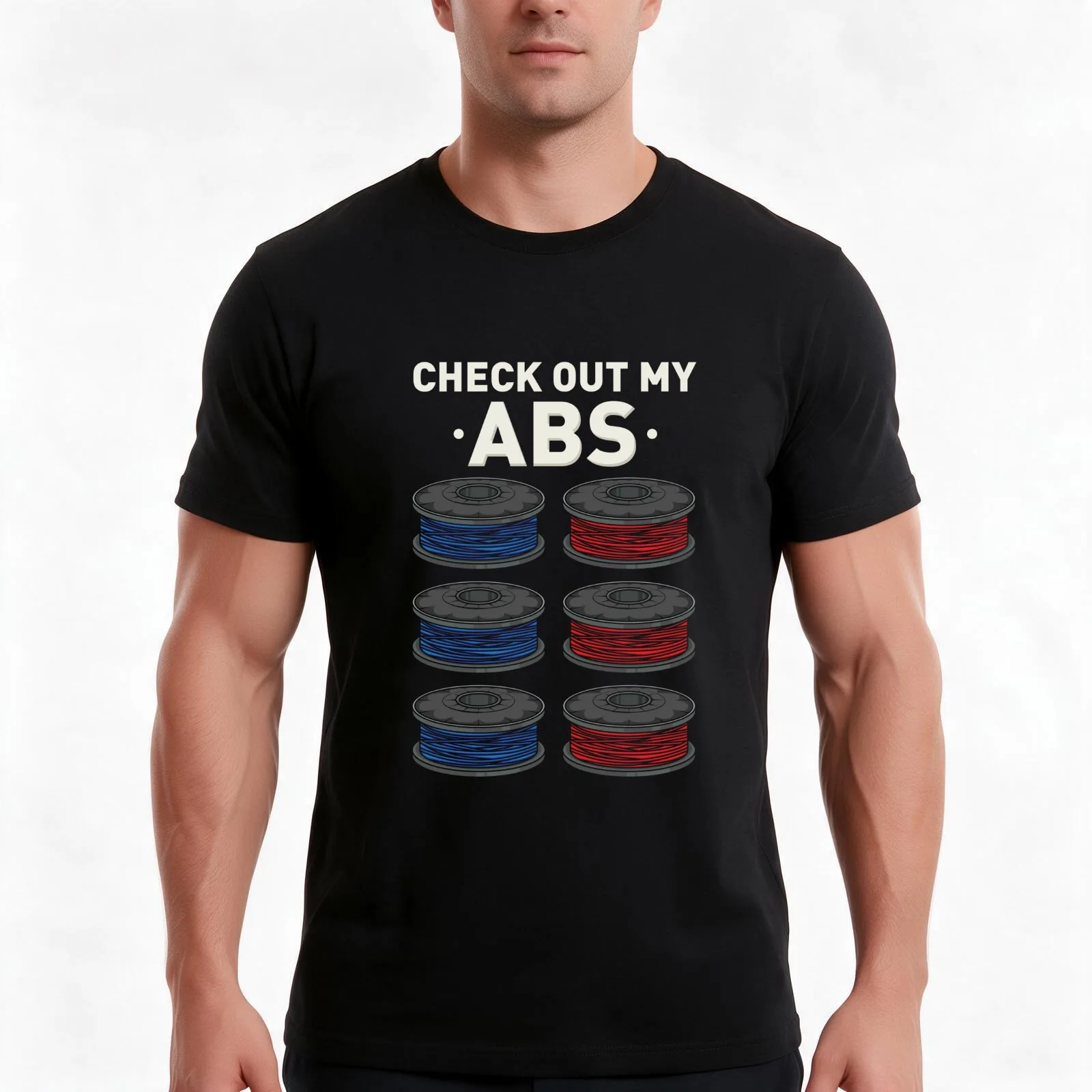 Check Out My ABS 3D Printing T-Shirt, Classic Crew Neck Shirt, Breathable Cotton Everyday Tee