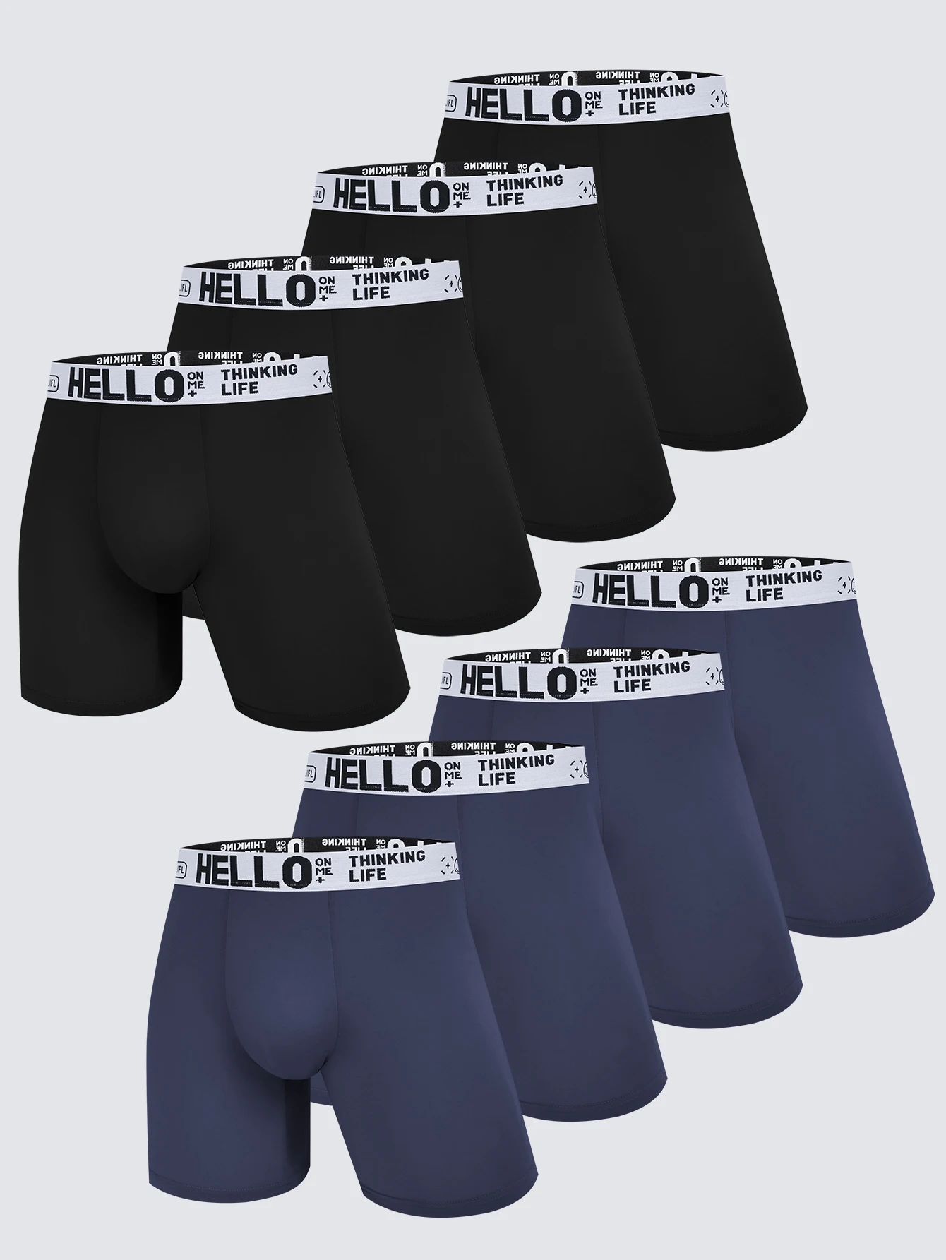 

8Piece Men's And Teenagers' Four Season Pure color Basic Versatile Elastic Waisted Underwear Boxer Shorts Plus Size Sport Shorts