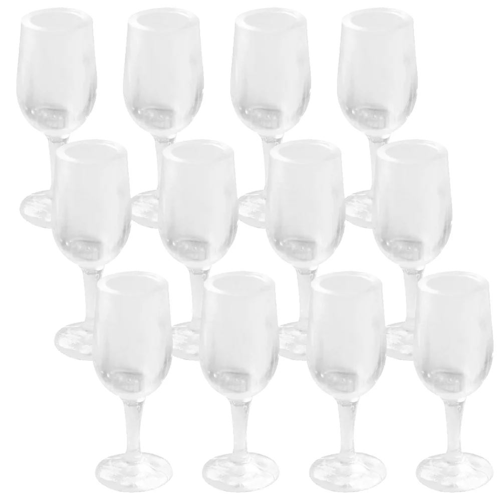 

20 Pcs Mini Glasses House Accessories Exquisite Decorative Plastic Cups Model Lasting Color Miniature Goblets For