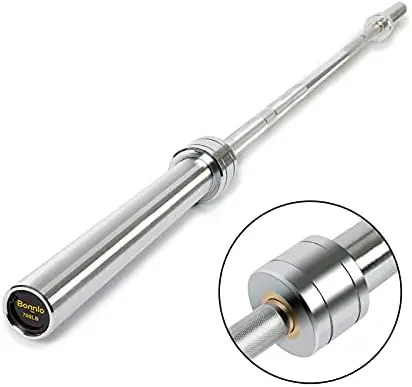 Barbell Bar, 5/7 Feet Weightlifting Bar 28mm Grip 600/700 lbs Capacity Bar Bench Press Chrome with Rotating Sleeve