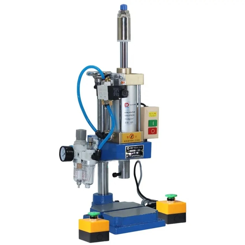 DT-63 Bench Pedal Pneumatic Press - Small, Adjustable, for Punching & Printing, 110V/220V