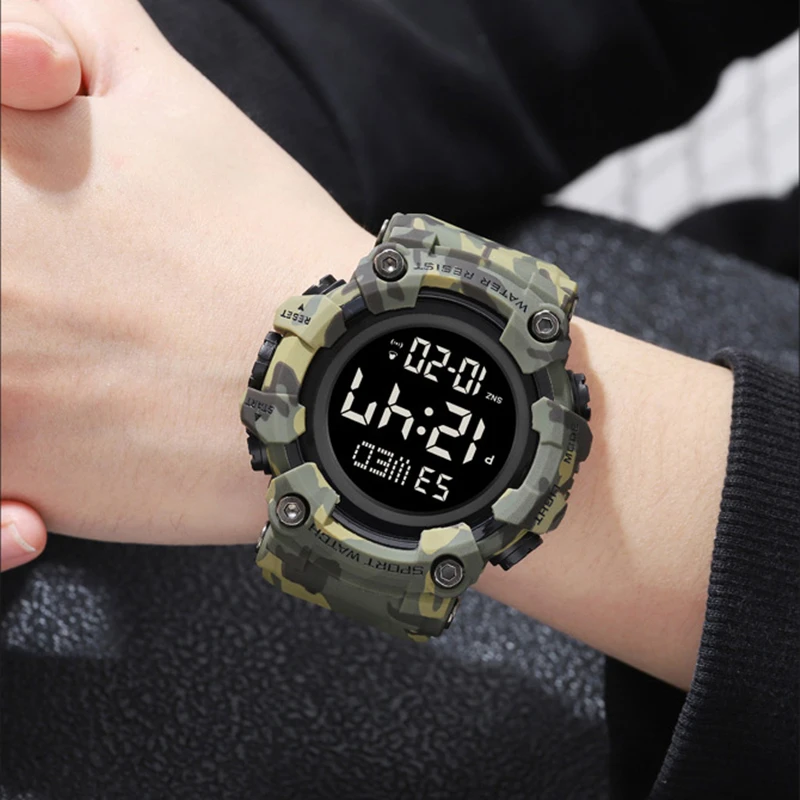 SKMEI 1968 Fashion Sport Watch For Men Stopwatch LED Digital Watches Military Electronic Wristwatches Waterproof