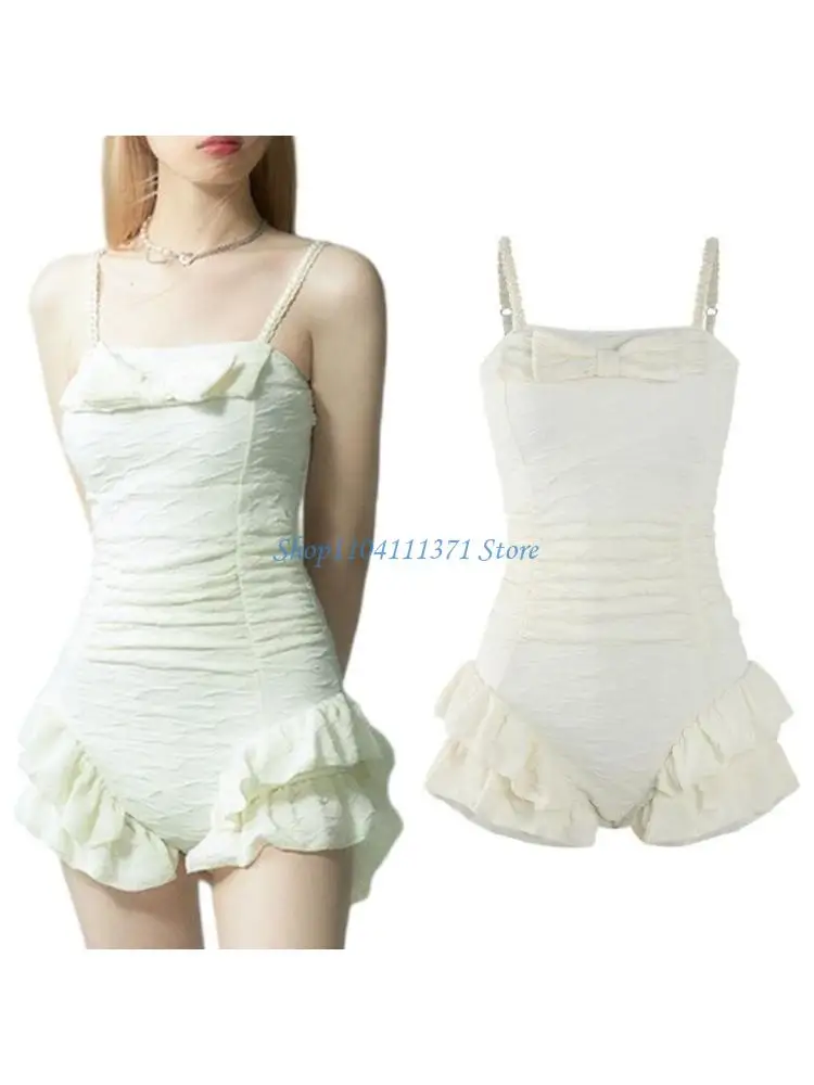 

P9FC Женский купальник с контролем живота и рюшами Купальники Монокини с бантом Купальный костюм