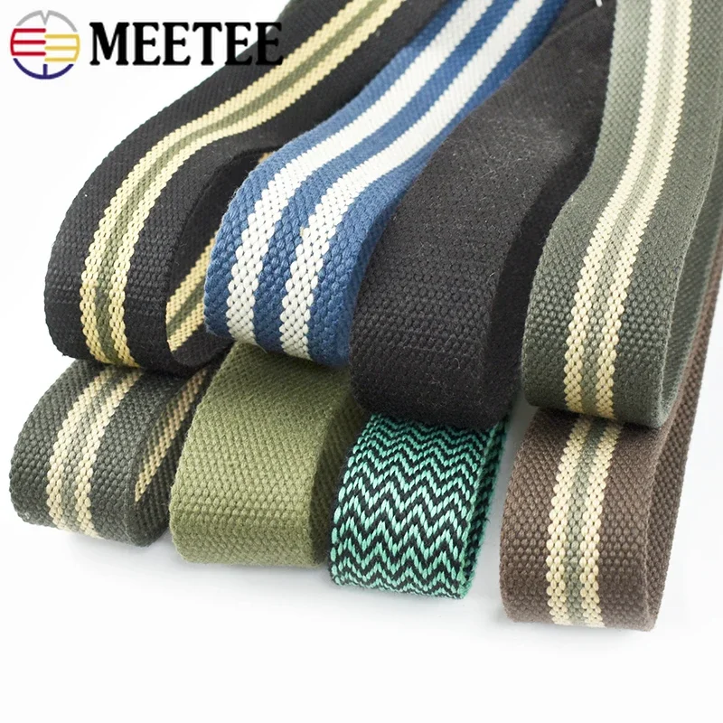 1/2/3M Meetee 38mm Polyester Jacquard Webbing Tape 3mm Thick Ribbon Backpack Strap Belt DIY Sewing Decor Material Accessories