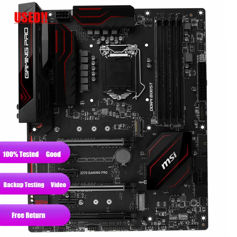 Imagem -02 - Placa-mãe Msi-z270 Gaming Pro Lga 1151 Ddr4 Usb 3.1 Hdmi Dvi 64gb Desktop Atx Mainboard