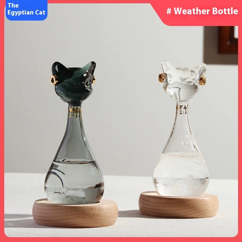 Egyptian Cat Weather Forecast Bottle Storm Bottle Art Museum Elf Desktop Decoration Girl Graduation Birthday Gift Display