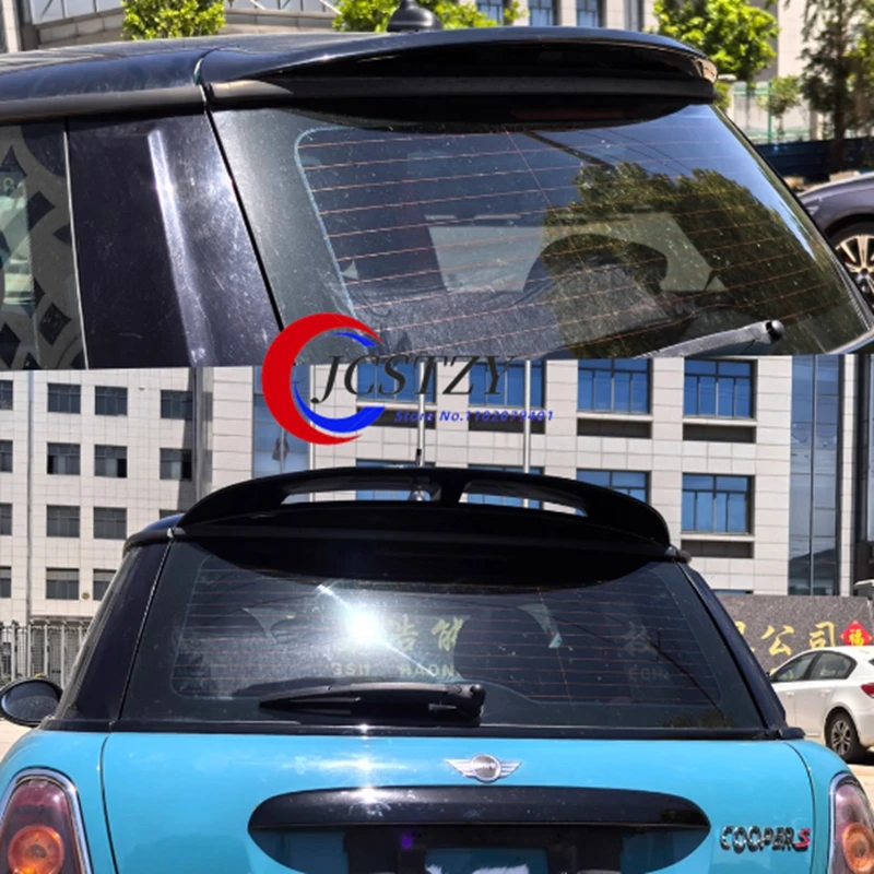 Für Mini Cooper R56 Glas Top Spoiler Faser Material Hinten Dach Spoiler Flügel Stamm Lip Auto Styling Voll Kompatibel Tuning Teile