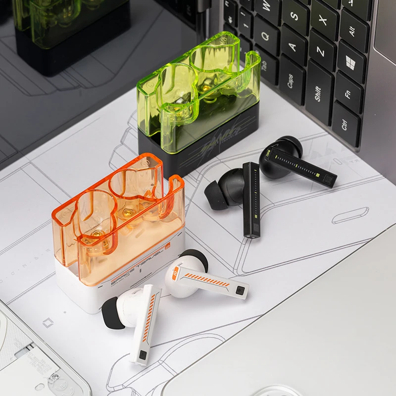 MOONDROP Space Travel 2 HiFi سماعة أذن TWS لاسلكية بخاصية إلغاء الضوضاء بلوتوث 6.0 ANC وضع ألعاب الكمون المنخفض SBC/AAC