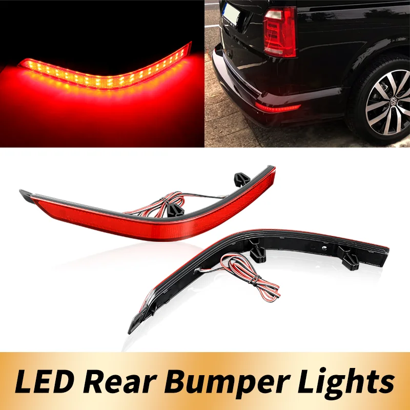 2PCS Car Rear Bumper Fog LED Light Reflector Lamp For VW Transporter T6 Multivan For Caravelle 2016-2020 7E0945105D 7E0945106D