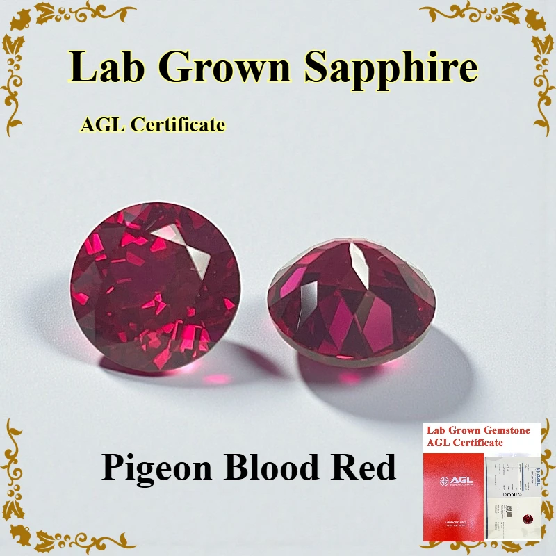 

Lab Grown Sapphire Round Cut Various Colors Gemstone Selectable AGL Certificate For Jewelry