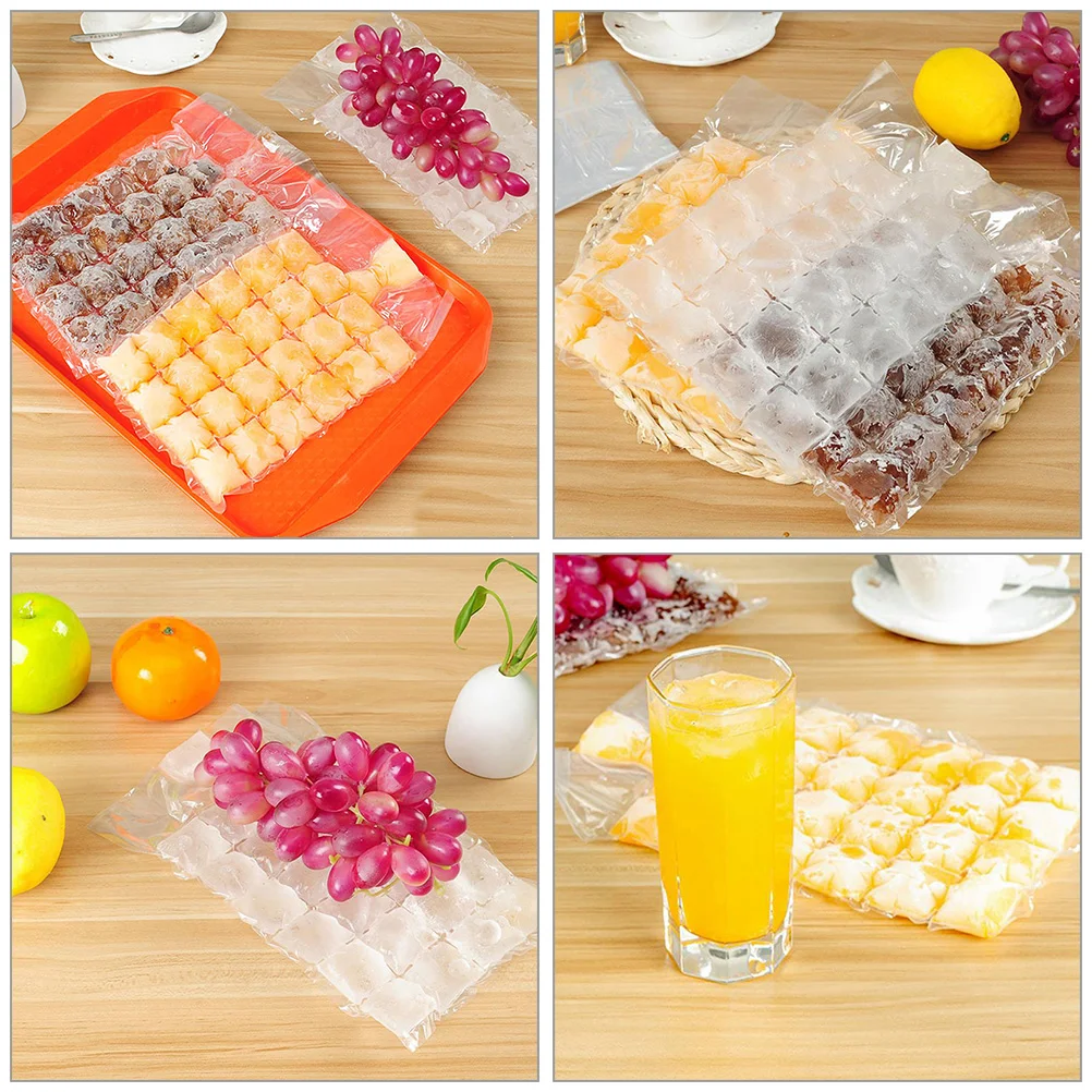

120 Pcs Ice Cube Making Molds Disposable Ice Bags Self Sealing Freezer Bags Cooler Pet Fridge Mold Summer Party BBQ