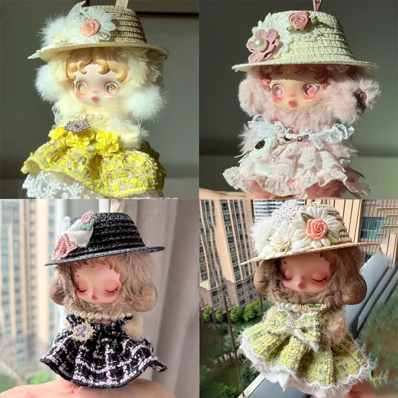 

For Skullpanda V2/V1 Weaving Hat Doll Clothes Set Fashionable Cute Dolls Accessories Costumes Doll Dress-Up Play Clothes Gift
